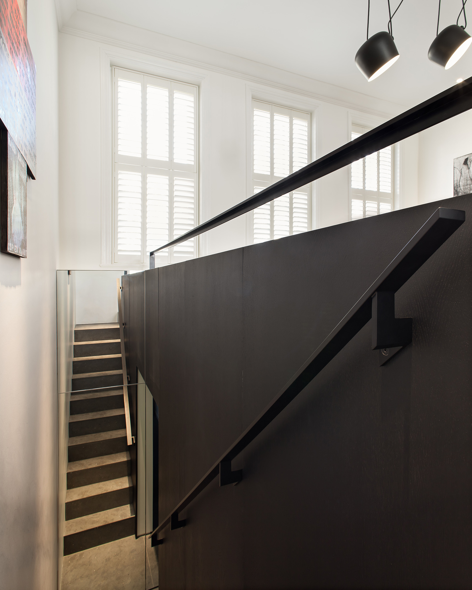 200516 MWAI basement stair minimal dark timber veneer