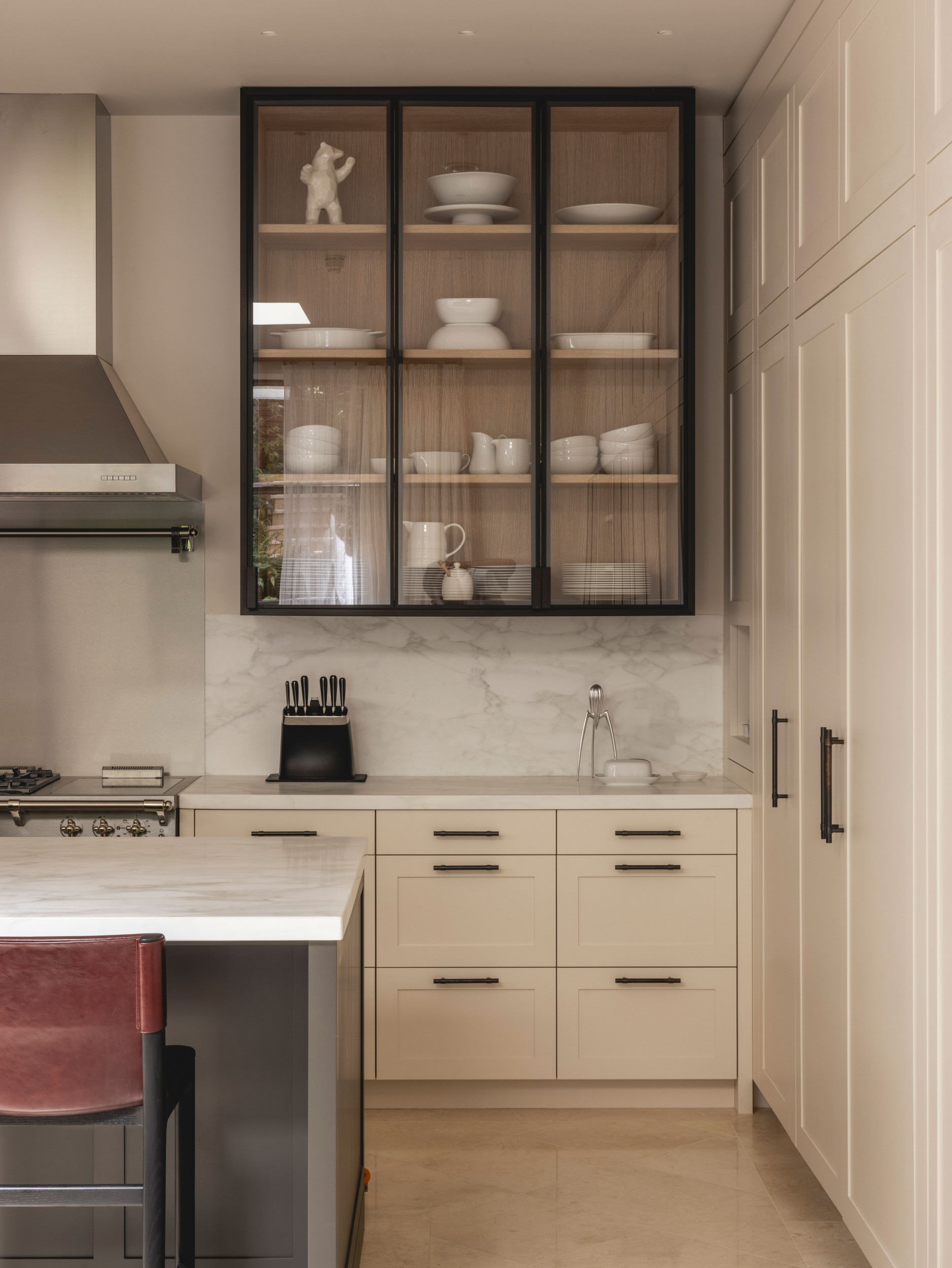 mwai chelsea home kitchen metal frame veneer glass top cupbaords bespoker