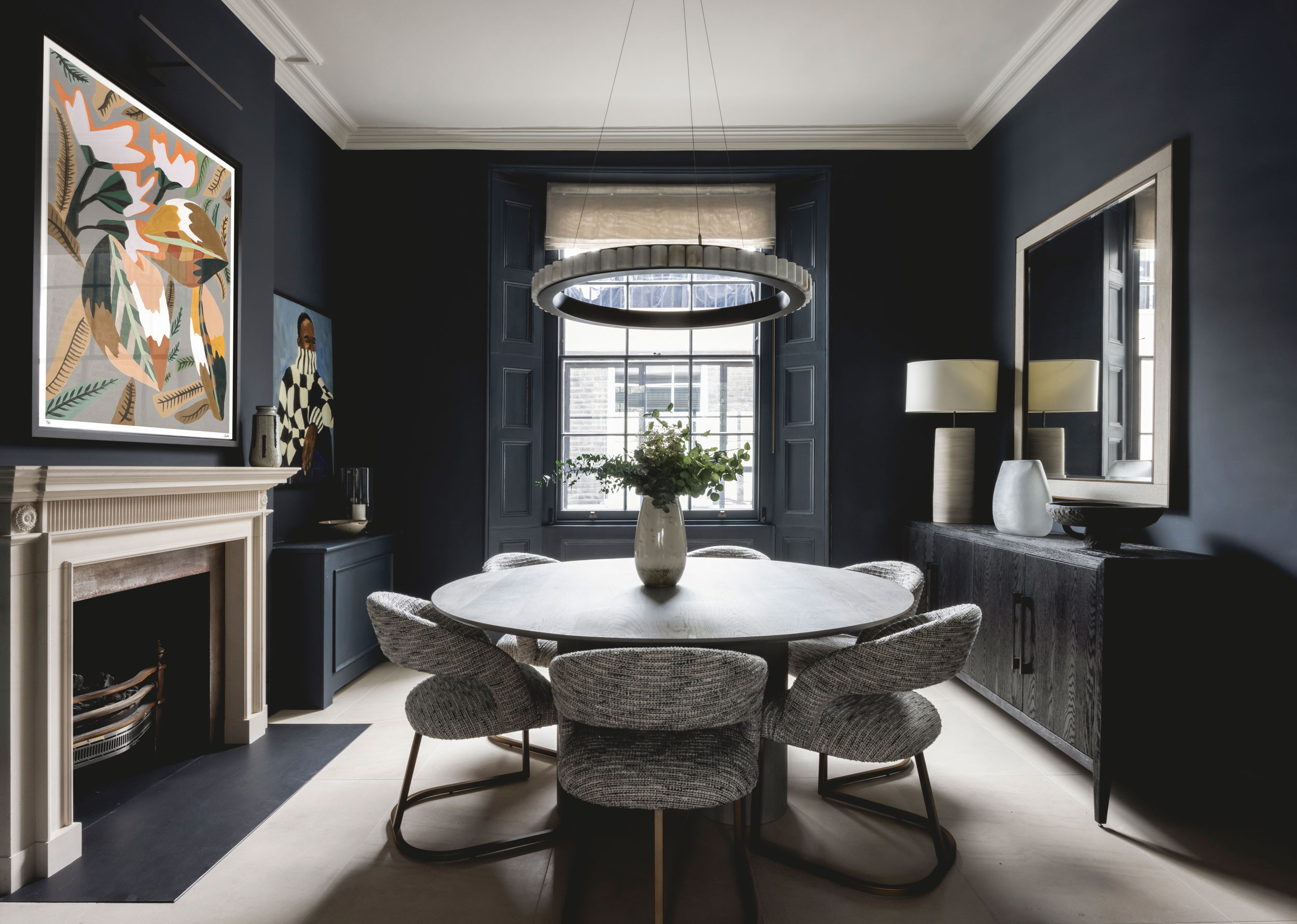 mwai georgian townhouse black dining art contrast 128