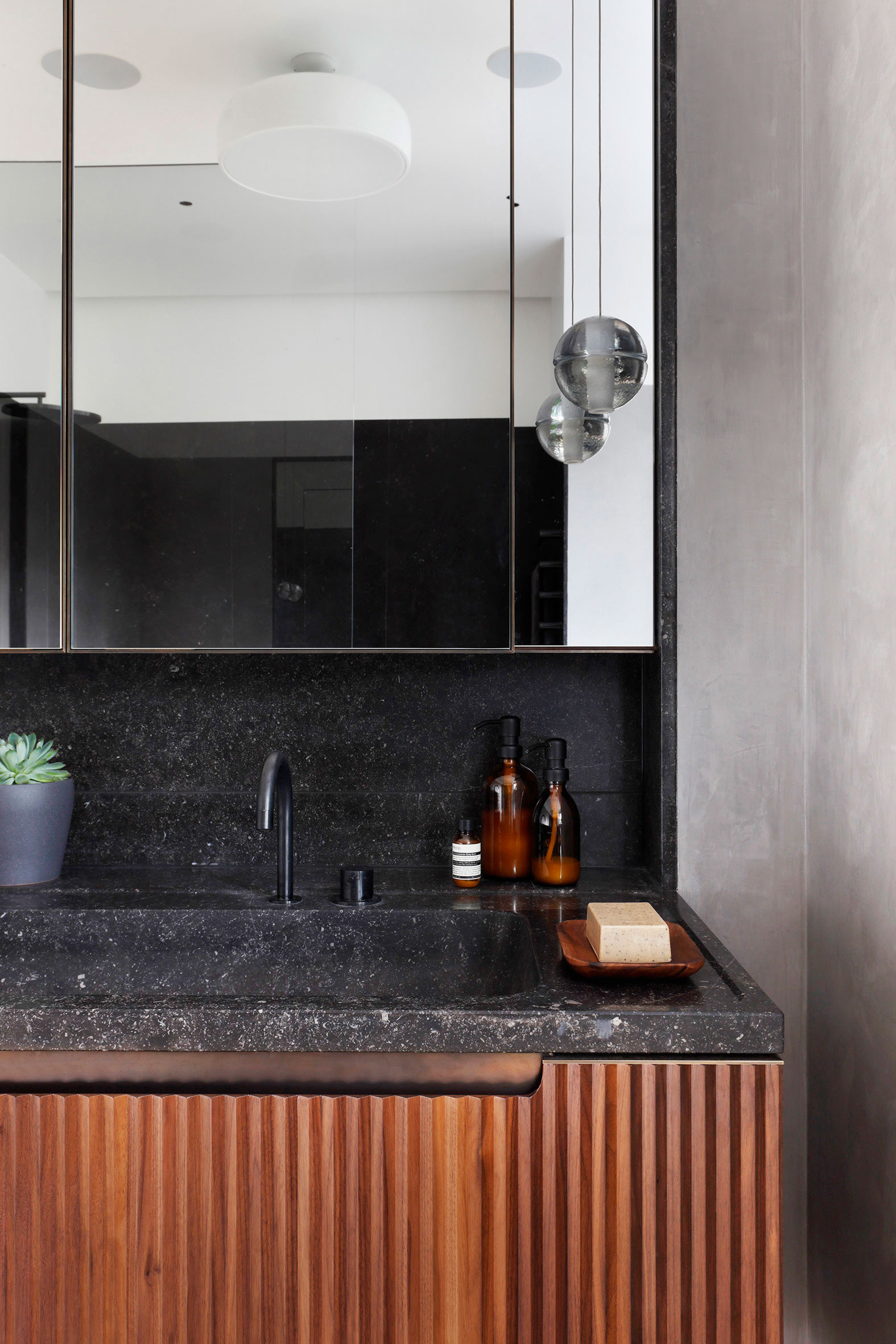 mwai hampstead master granite sink black taps vola bathroom