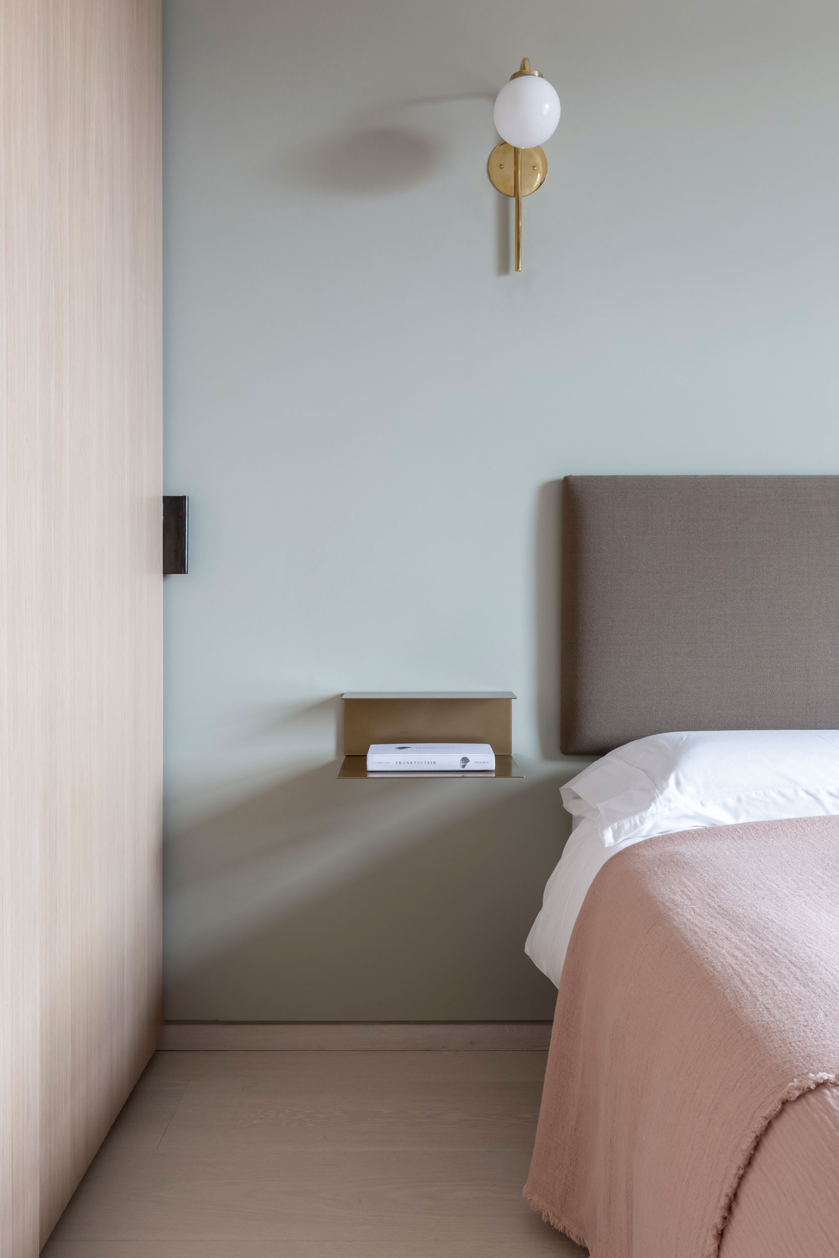 mwai micro cement bedroom veneer Mayfair Apartment