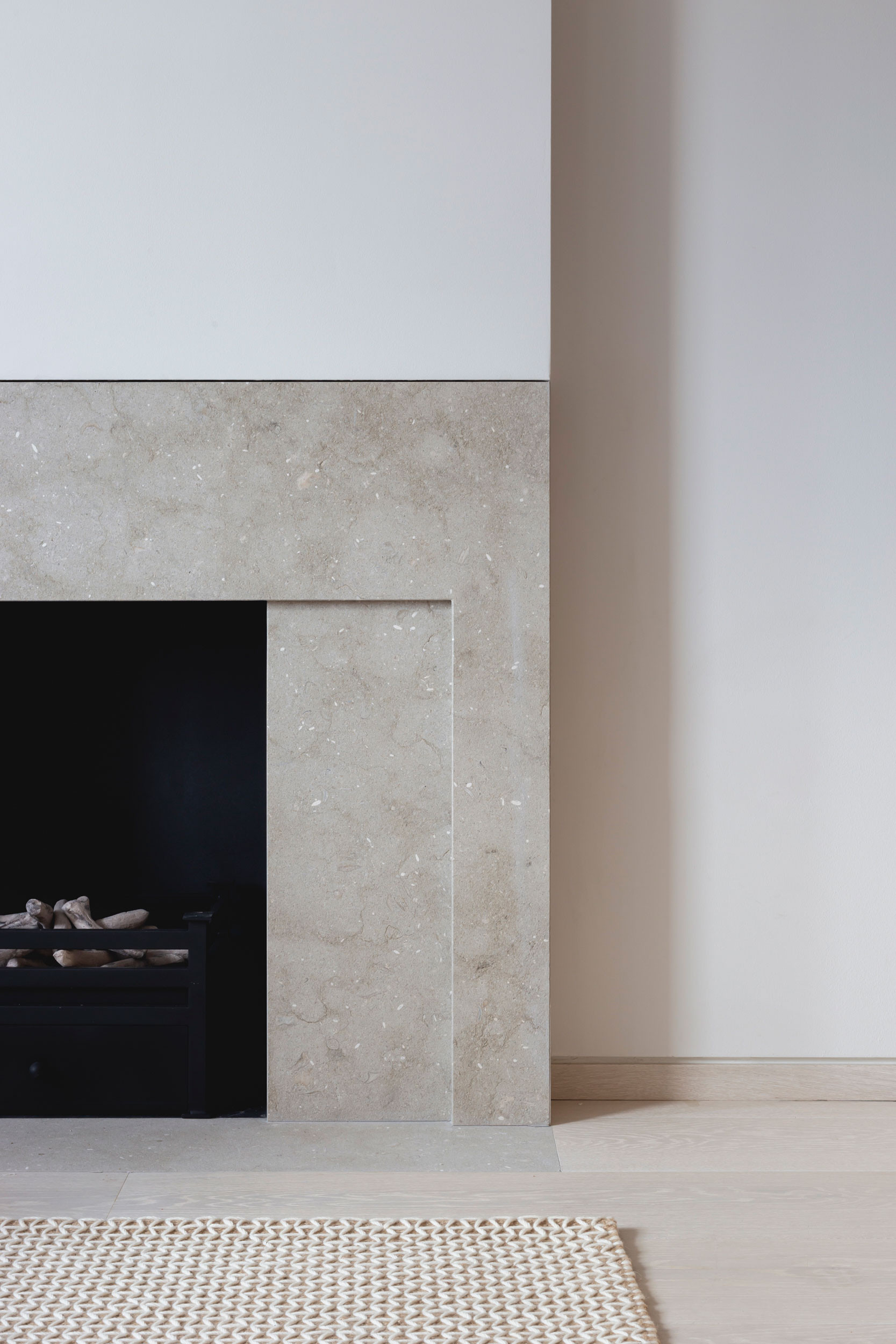 mwai micro living fireplace minimalist Mayfair Apartment