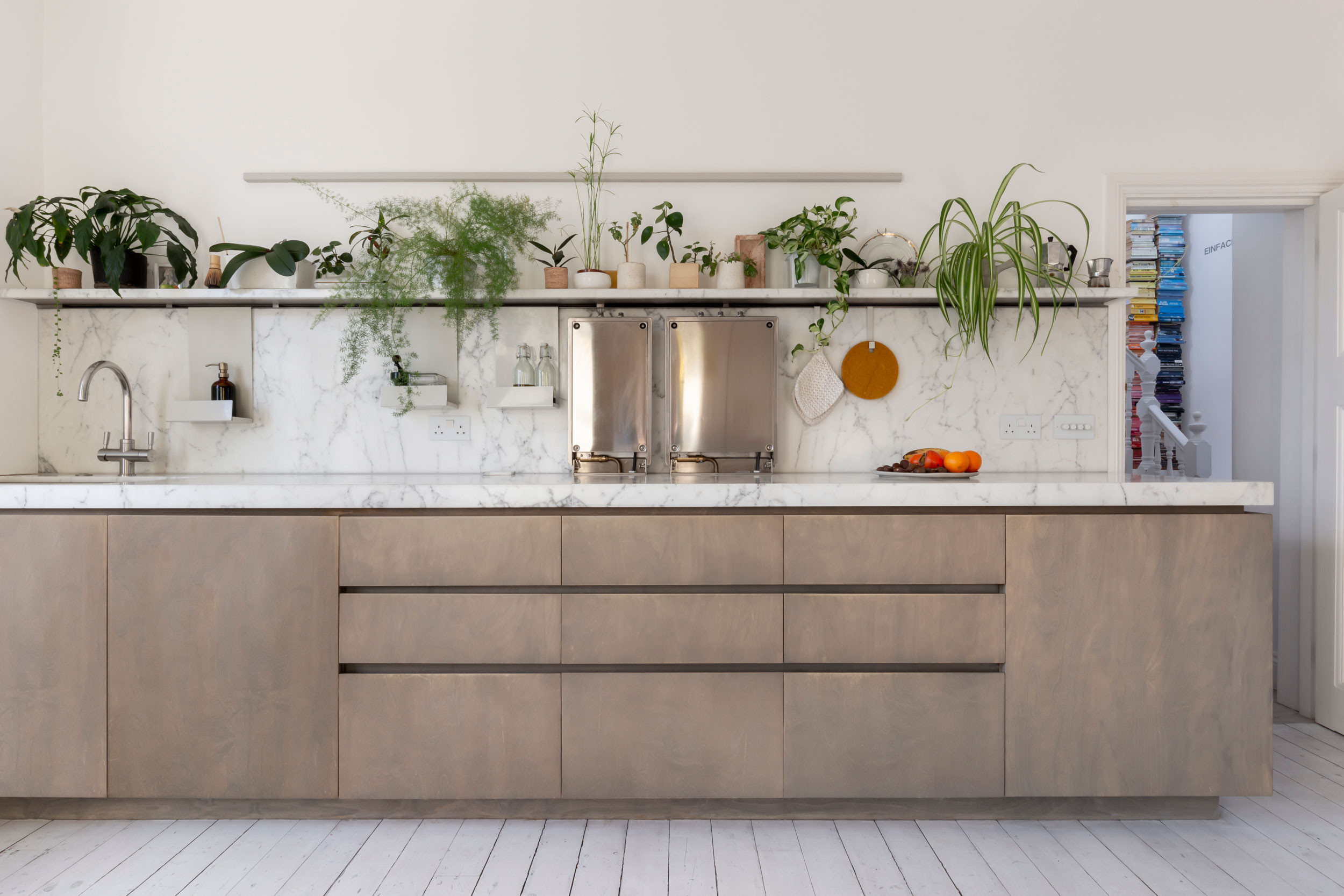 mwai Spencer Avenue white marble plywood shelf upcycle